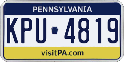 PA license plate KPU4819