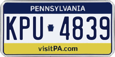 PA license plate KPU4839