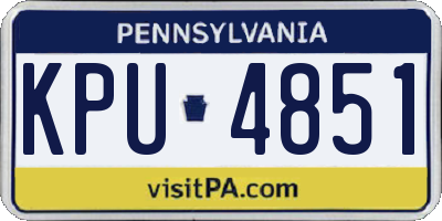 PA license plate KPU4851