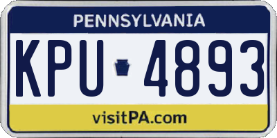 PA license plate KPU4893