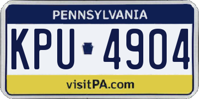 PA license plate KPU4904