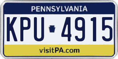 PA license plate KPU4915