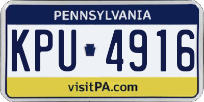 PA license plate KPU4916