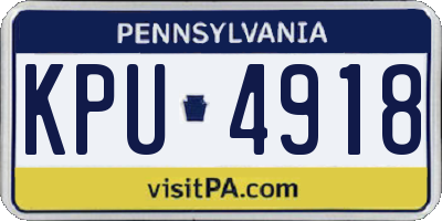 PA license plate KPU4918
