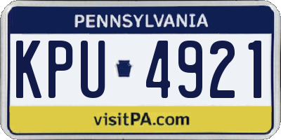 PA license plate KPU4921