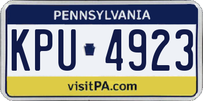PA license plate KPU4923