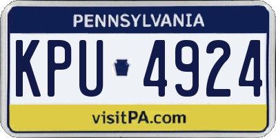 PA license plate KPU4924