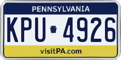 PA license plate KPU4926
