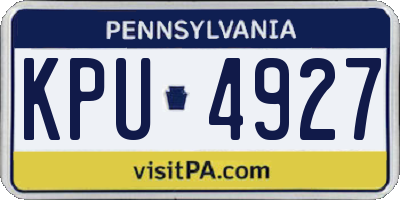 PA license plate KPU4927
