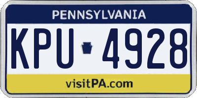 PA license plate KPU4928