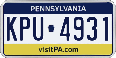 PA license plate KPU4931