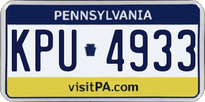 PA license plate KPU4933