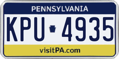 PA license plate KPU4935