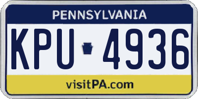 PA license plate KPU4936