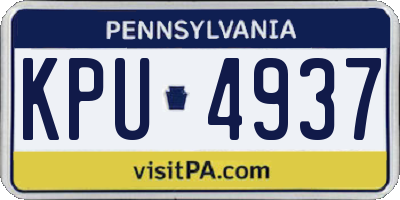 PA license plate KPU4937