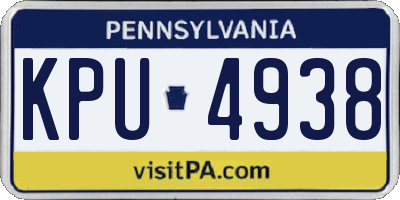 PA license plate KPU4938