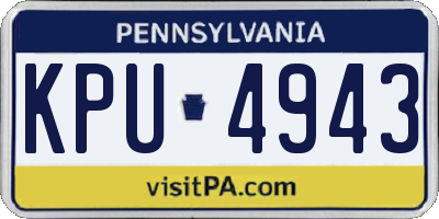 PA license plate KPU4943