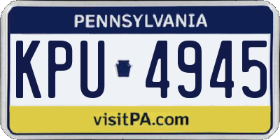 PA license plate KPU4945