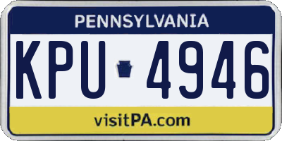 PA license plate KPU4946