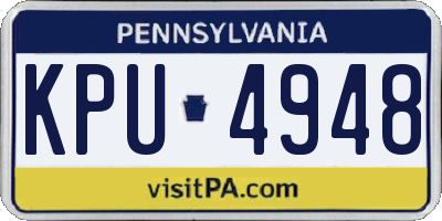 PA license plate KPU4948