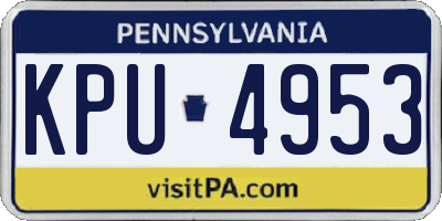 PA license plate KPU4953