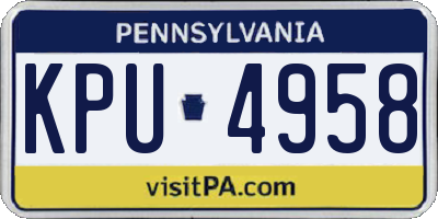 PA license plate KPU4958