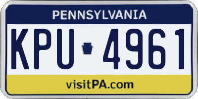 PA license plate KPU4961