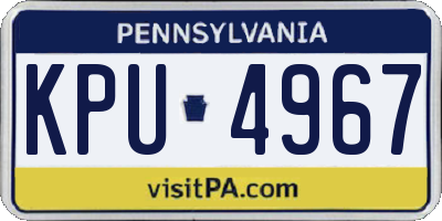PA license plate KPU4967