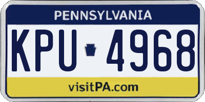 PA license plate KPU4968