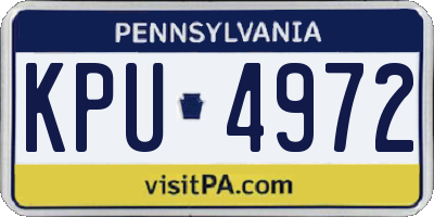 PA license plate KPU4972