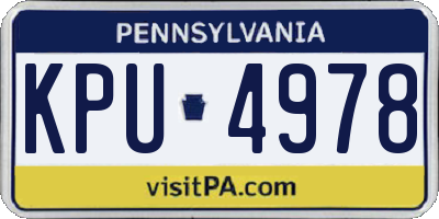 PA license plate KPU4978