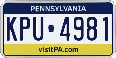 PA license plate KPU4981