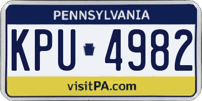 PA license plate KPU4982