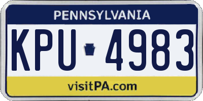 PA license plate KPU4983