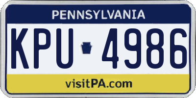 PA license plate KPU4986