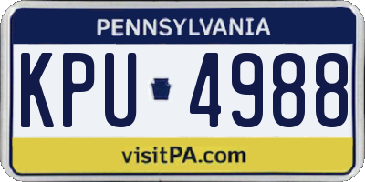 PA license plate KPU4988