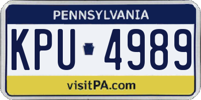 PA license plate KPU4989