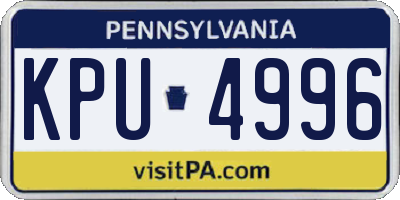 PA license plate KPU4996