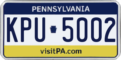 PA license plate KPU5002