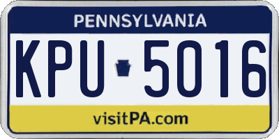 PA license plate KPU5016