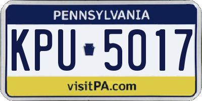 PA license plate KPU5017