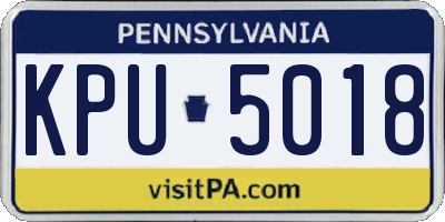 PA license plate KPU5018