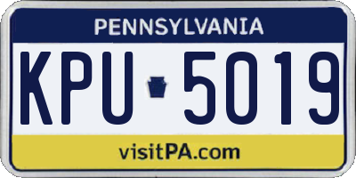 PA license plate KPU5019
