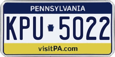 PA license plate KPU5022