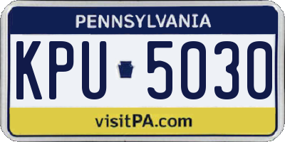 PA license plate KPU5030