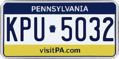 PA license plate KPU5032