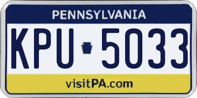 PA license plate KPU5033