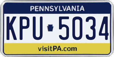 PA license plate KPU5034