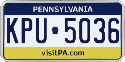 PA license plate KPU5036