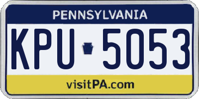 PA license plate KPU5053